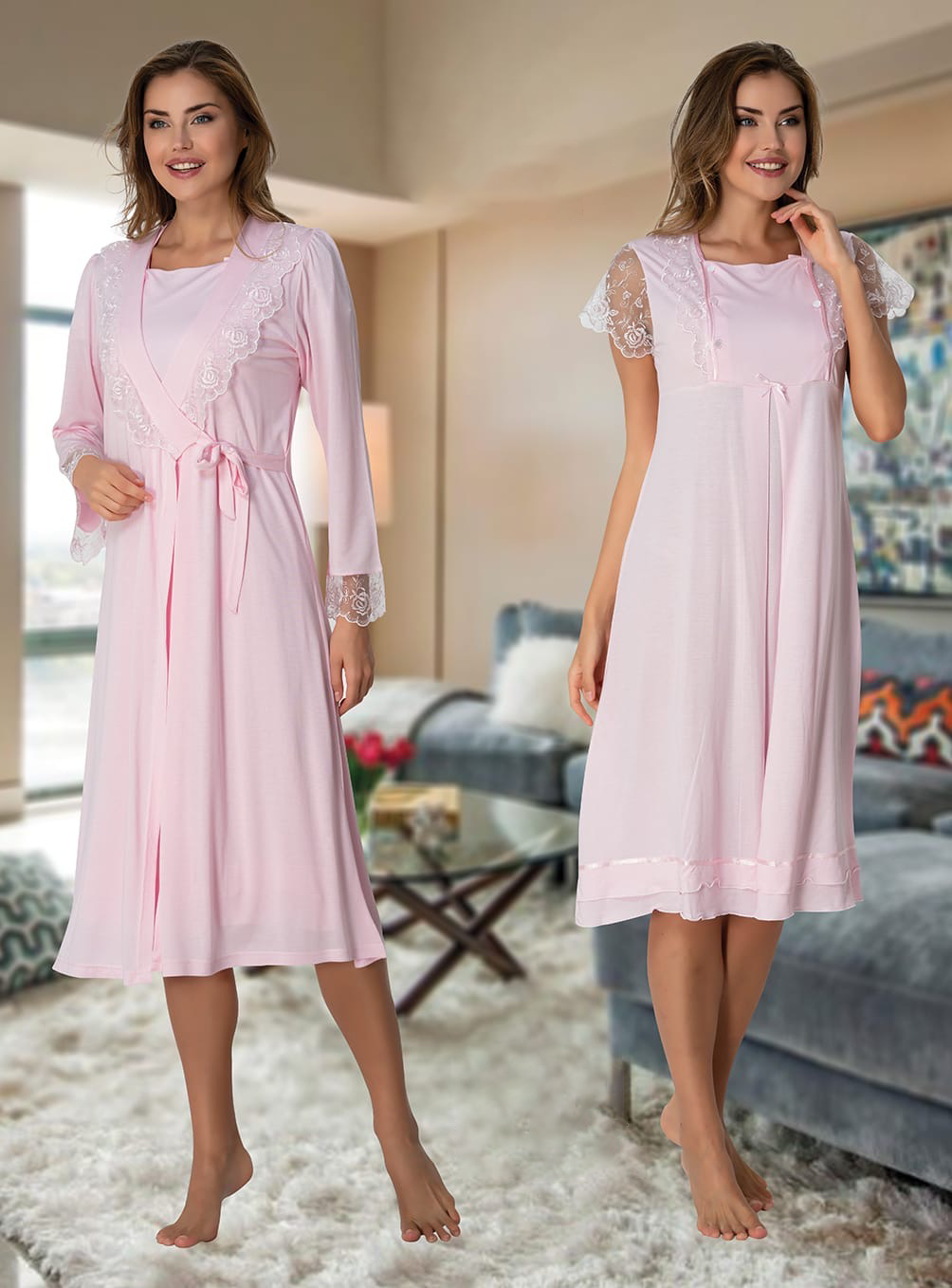 Lohusa Çarşısı 2055 Sabahlıklı Lohusa Gecelik