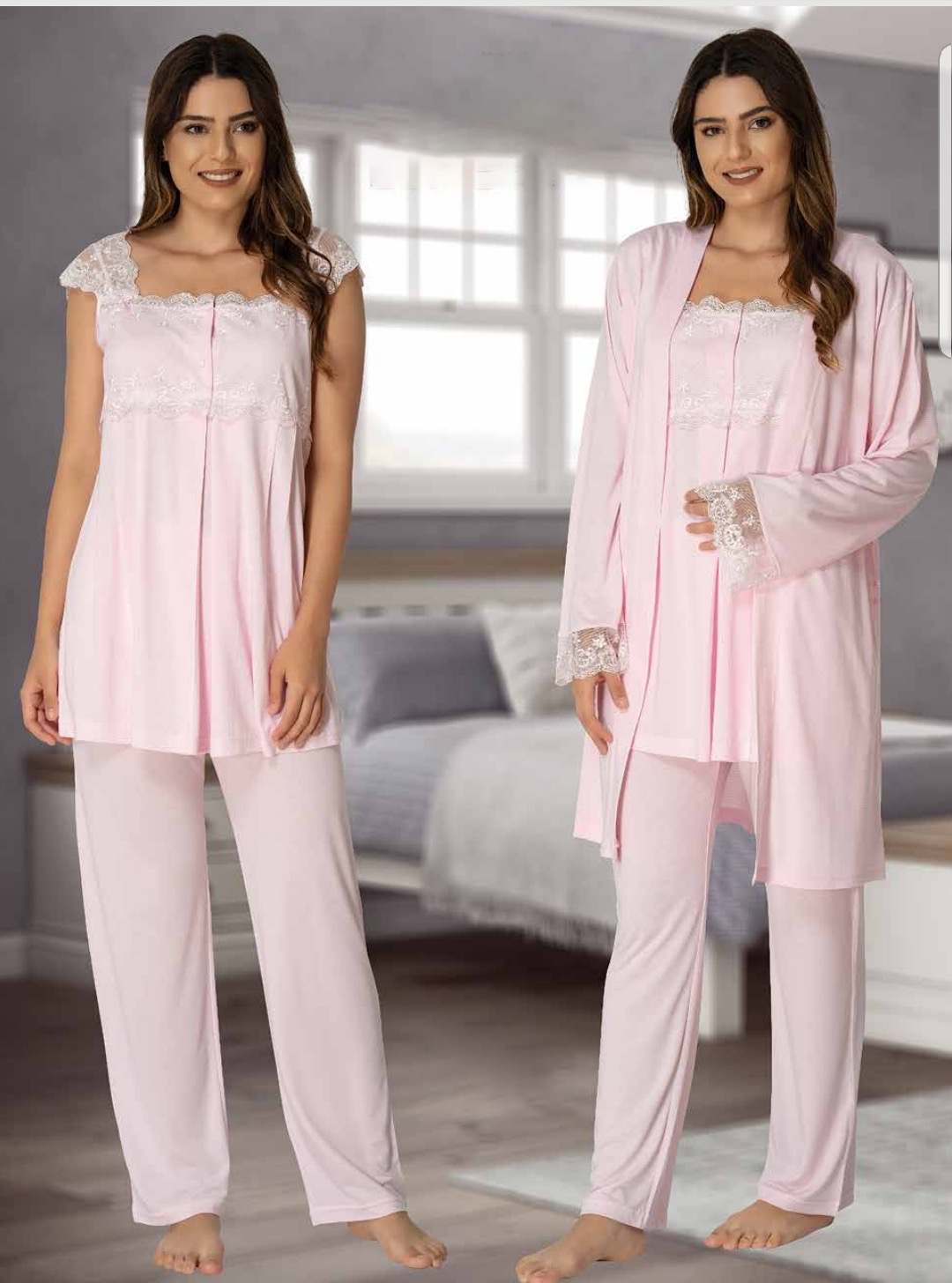 2301 Sabahlıklı Lohusa Pijama Takımı