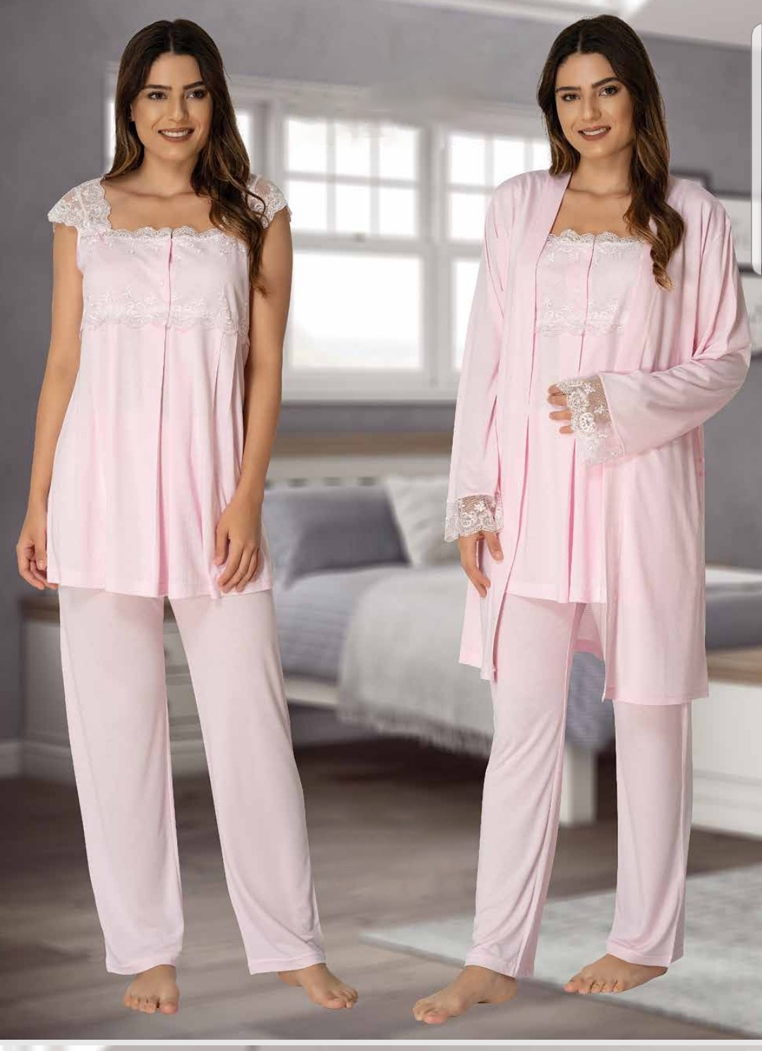 2301 Sabahlıklı Lohusa Pijama Takımı