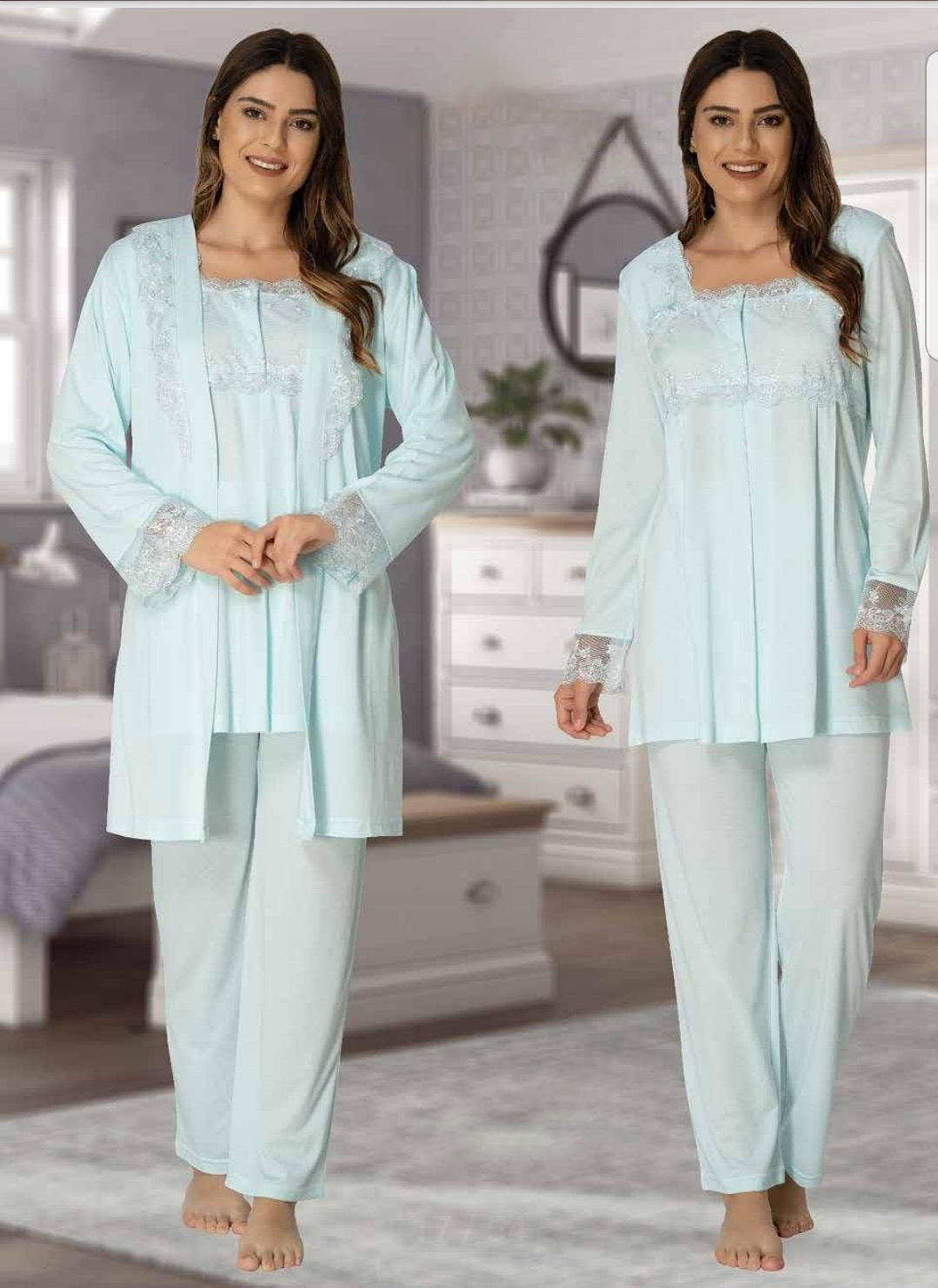 2401 Sabahlıklı Lohusa Pijama Takımı